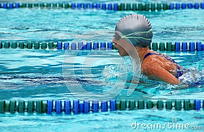 Girl swimming breaststroke