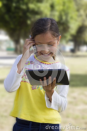 Girl with tablet