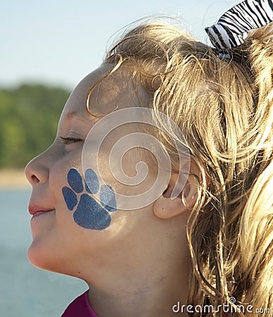 Girl with Tattoo on Face