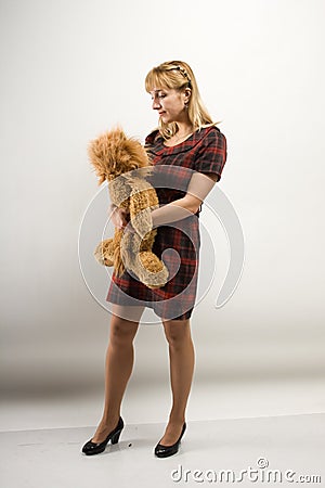 Girl with toy-lion