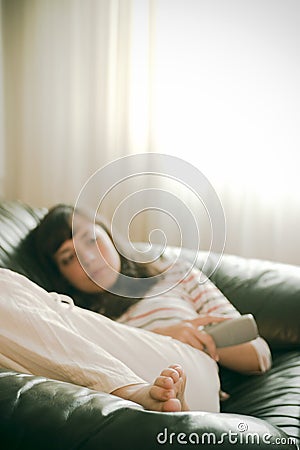 Girl watching TV