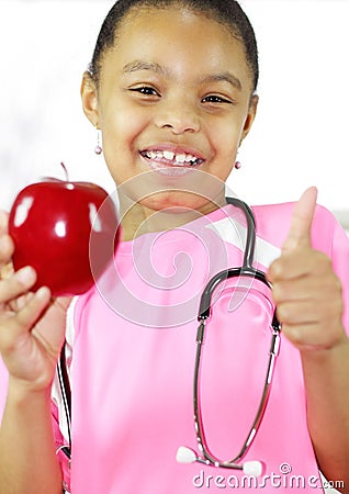 Young Girl Keeps On Palm Apple Royalty Free Stock Photos - Image: 12136118 - girl-wearing-medical-stethoscope-expresses-old-adage-apple-day-keeps-you-healthy-focus-eyes-girl-29881994