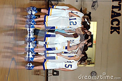 Girls basketball team huddle