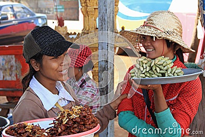 Girls Selling Foods at Skun