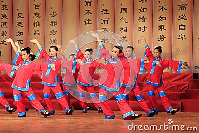 Girls Shadow dance performances on the stage, china