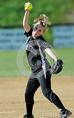 Girls softball - pitcher in the windmill