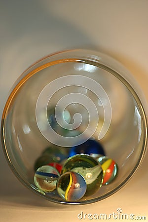 Glass balls in a tumbler