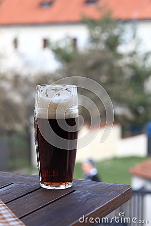 Glass of black beer