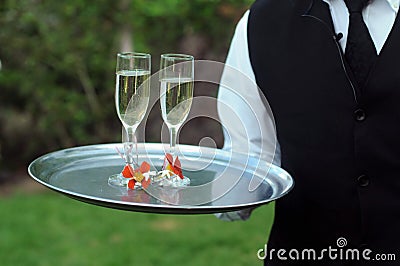 Glass of champagne on a wedding