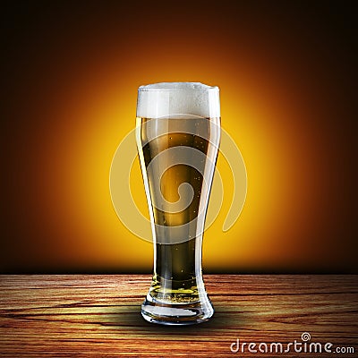 Glass of cold beer