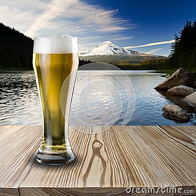 Glass of cold beer