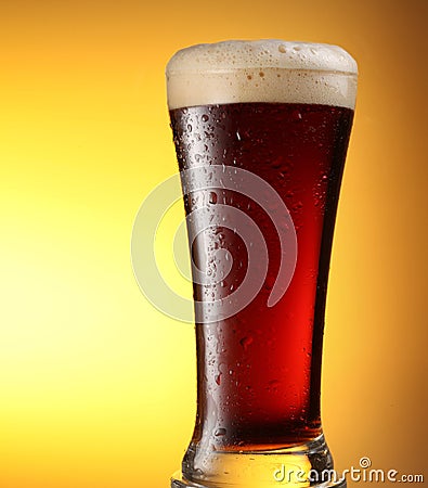 Glass of dark beer