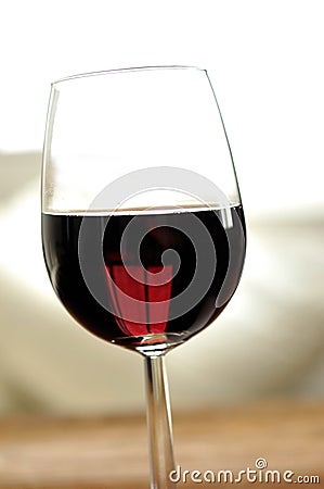 Glass of fine italian red wine