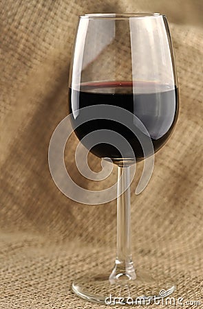 Glass of fine italian red wine