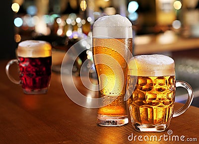 Glass of light beer.