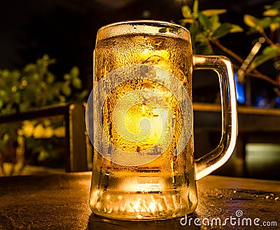 Glass of light beer