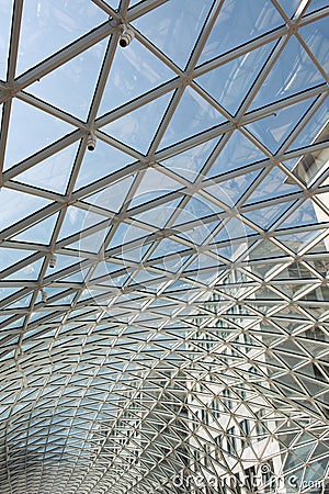 Glass roof of modern building