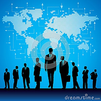 Global business background with arrows