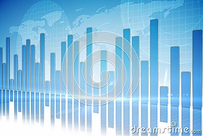 Global business graphic in blue