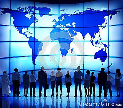 Global Business People Corporate World Map Connection Concept