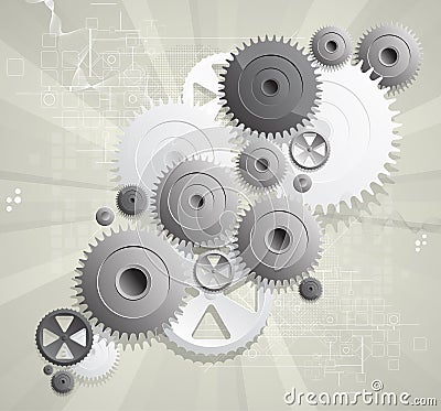 Global gears computer technology concept business