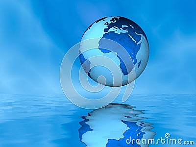 Globe Above Water, Eastern Hemisphere