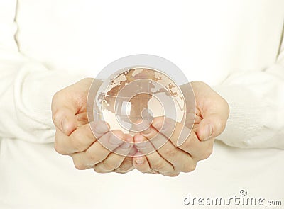 Globe in hands