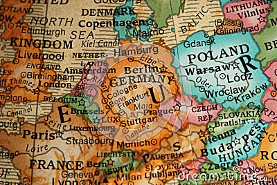 Globe - map of central europe