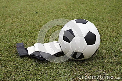 Gloves and soccer ball