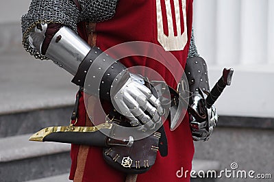 Gloves and weapons of a knight