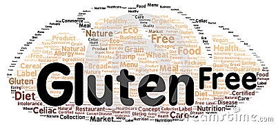 Gluten free word cloud shape