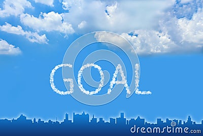 Goal text on cloud