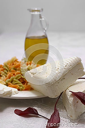 Goat cheese and noodles