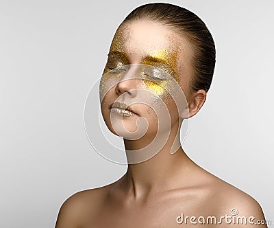 Gold Makeup Beauty Girl