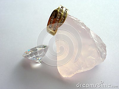 Gold ring and diamond