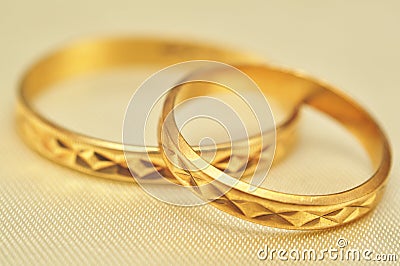 Gold rings macro