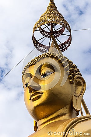 Golden Buddha head & parasol