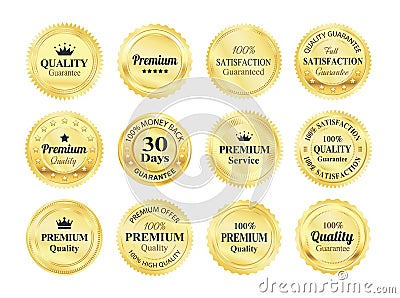 Golden Quality Guarantee Badges