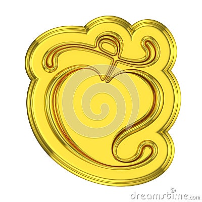 Golden shield like trophy leaf ornament