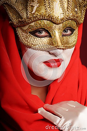 Golden theater mask