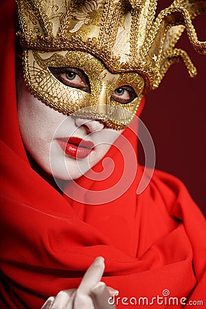 Golden theater mask