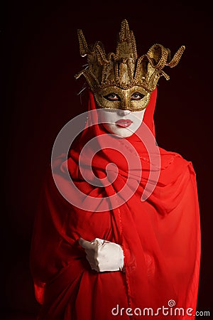 Golden theater mask