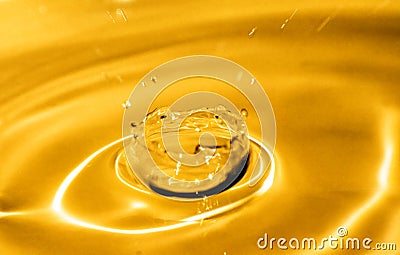 Golden water splash - background