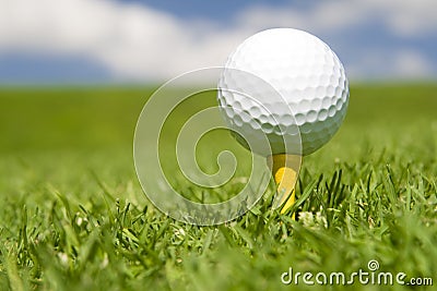 Golf ball on tee