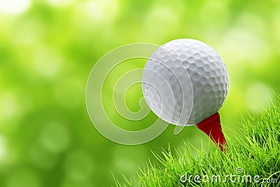 Golf ball on tee