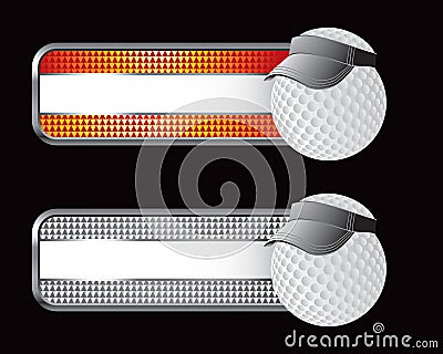 Golf ball with visor on specialized banners