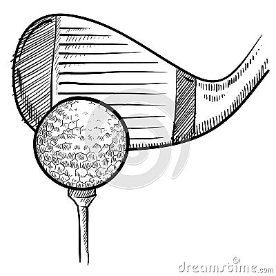 Golf Club And Ball Sketch Stock Image - Image: 22354431