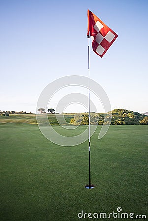 Golf flag in cornwall uk England kernow