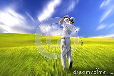 Golfer swing action