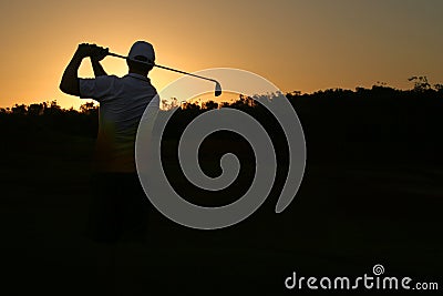 Golfing silhouette